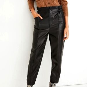 Madewell Vegan Leather Pull-On Paperbag Pants